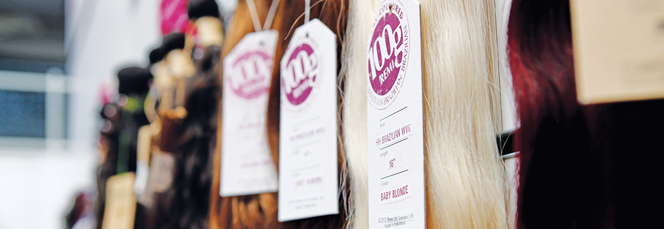 Hair bundles close up